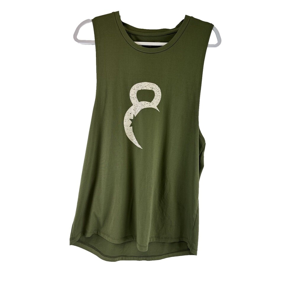Zyia Active Olive Kettle Moon Muscle Tank Top Sleeveless Stretch Round Women XXL